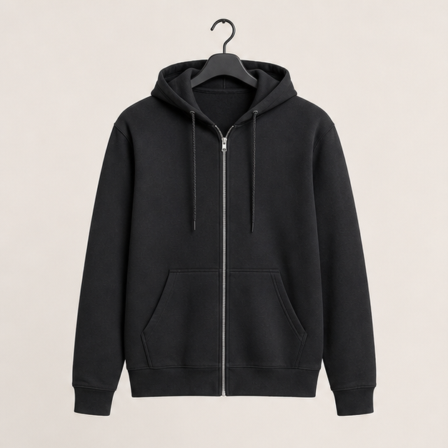Men's Full-Zip Midweight Fleece Hoodie with Front Pockets - image 1
