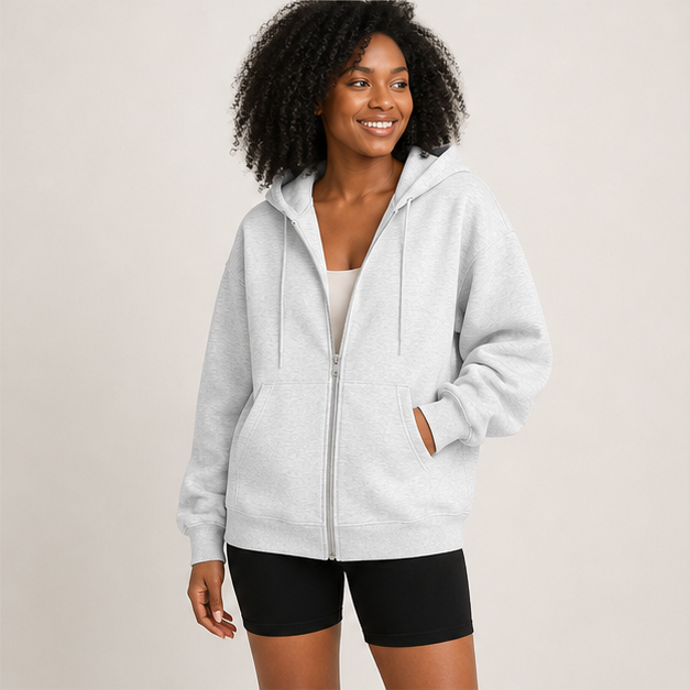 Women's Zip Up Hoodies Oversized Sweatshirt | Spring Fall Layering Jacket with Pockets, Casual Track Outfits, Cozy Fleece Winter Clothes - image 3