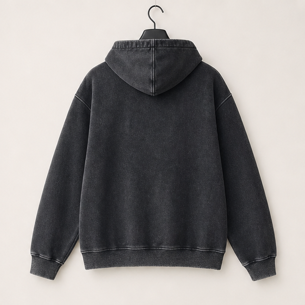 Unisex Acid Wash Hoodie Heavyweight Fleece Vintage Cotton Sweatshirt Men Women Streetwear - image 2