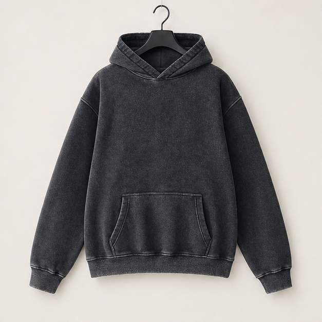 Unisex Acid Wash Hoodie Heavyweight Fleece Vintage Cotton Sweatshirt Men Women Streetwear - image 1