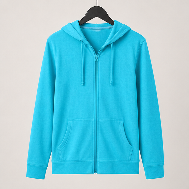 Women's Lightweight Full Zip Hoodie, Textured Cotton Zip Up, T-Shirt Hoodie - image 1