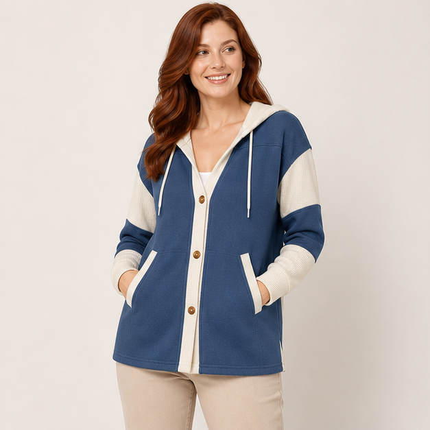 Casual Long Sleeve Button Down Hoodies Shackets Women's Fall Fashion - image 3
