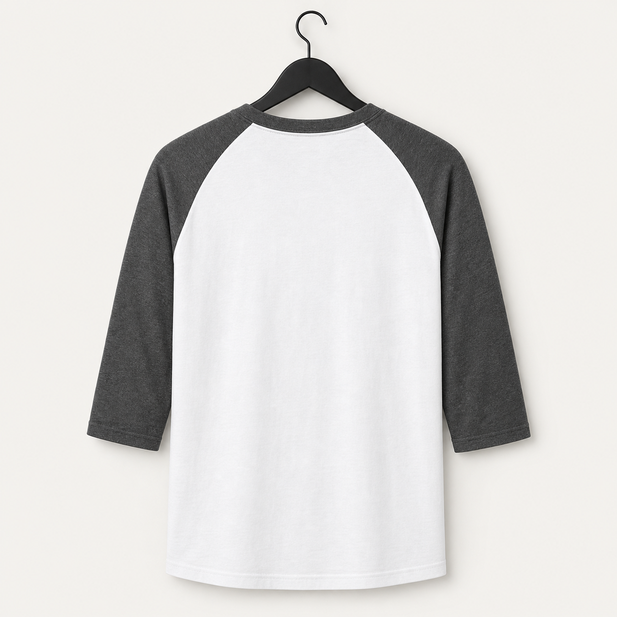 Men's Raglan Baseball Tee Shirt - Cotton Two Tone Casual Athletic Top - back view