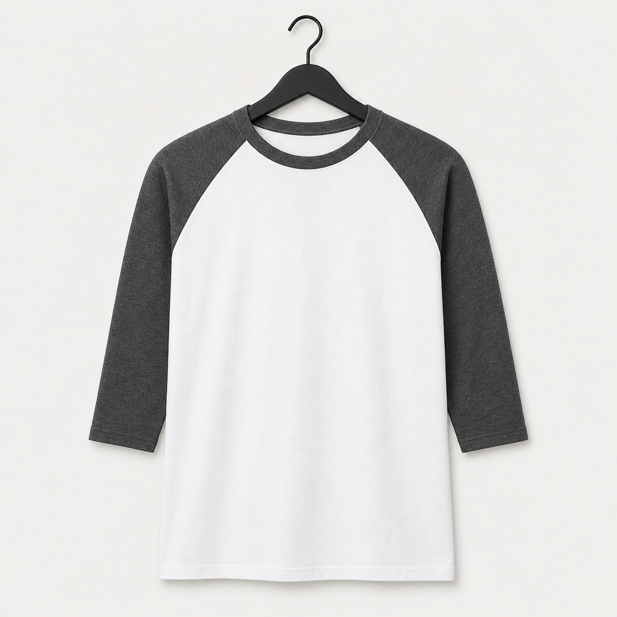 Men's Raglan Baseball Tee Shirt - Cotton Two Tone Casual Athletic Top - front view
