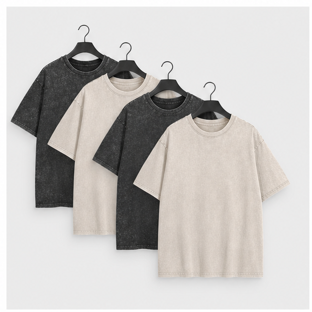 Men's Oversized T-Shirts Heavyweight Cotton Vintage Washed Loose Fit Unisex Baggy Tee Shirts - front view